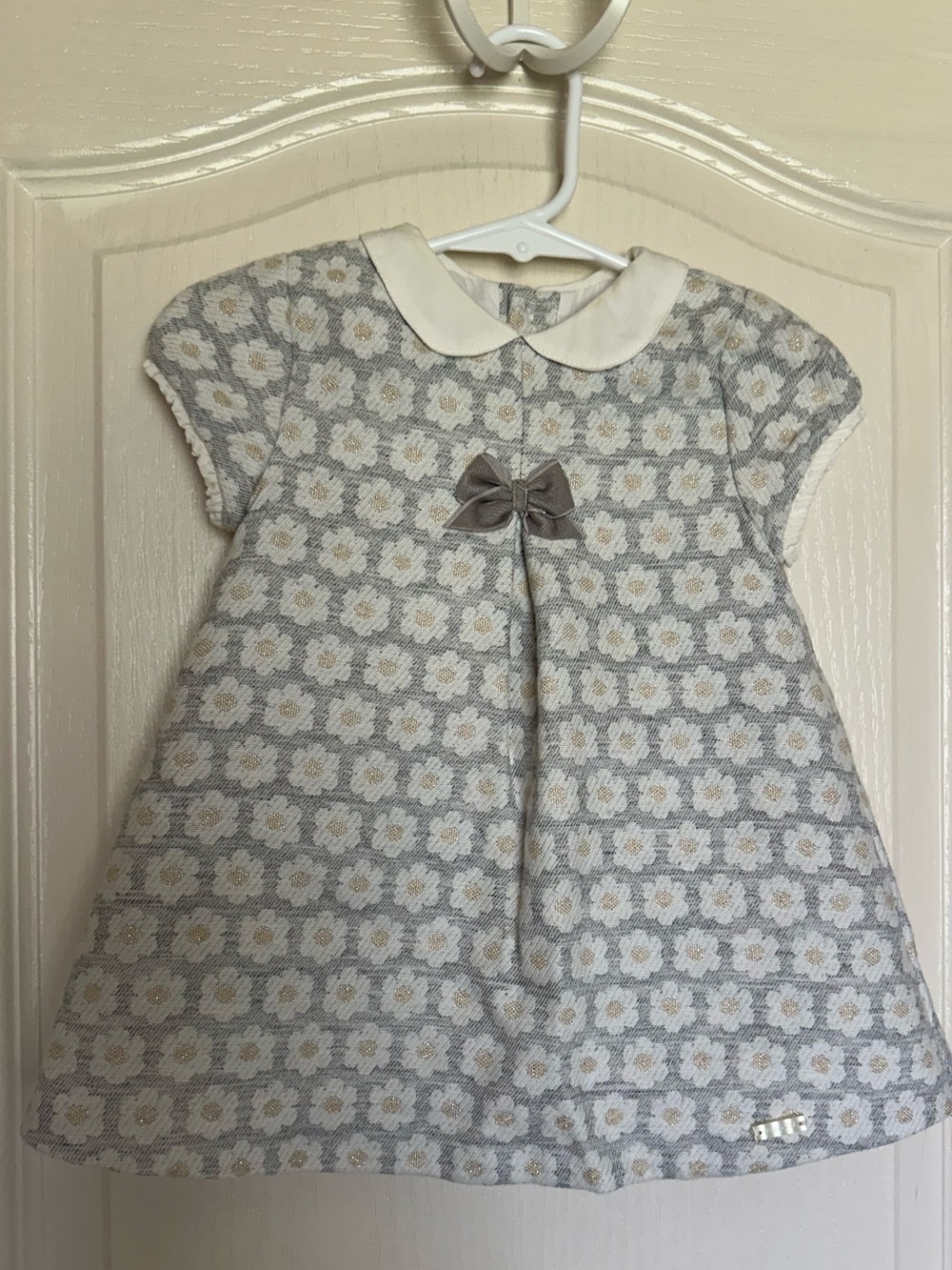 Mayoral Gray Floral Jacquard Dress 12M